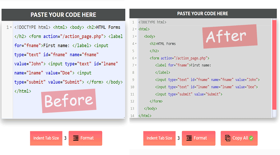 html-formatter-example